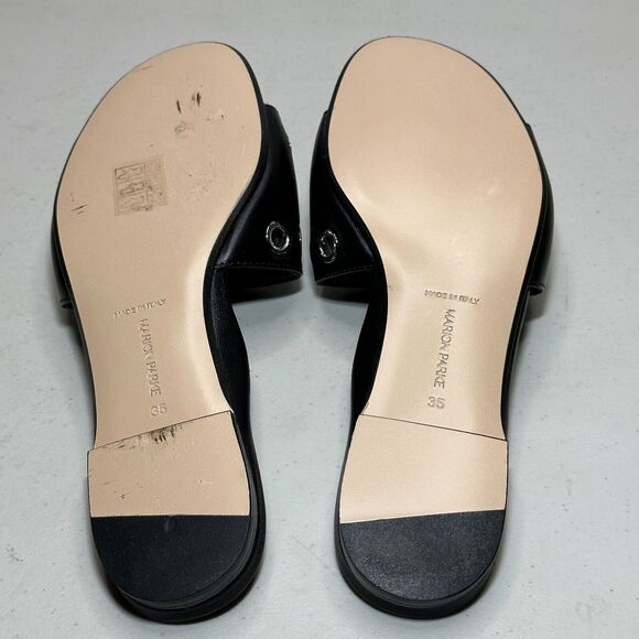 Marion Parke Black Cora Padded Leather Slide Sandal Shoes Women's 4.5-5/35 NWOB - Picture 12 of 15